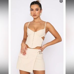 White Fox Boutique Matter Of Time Bustier in Beige
